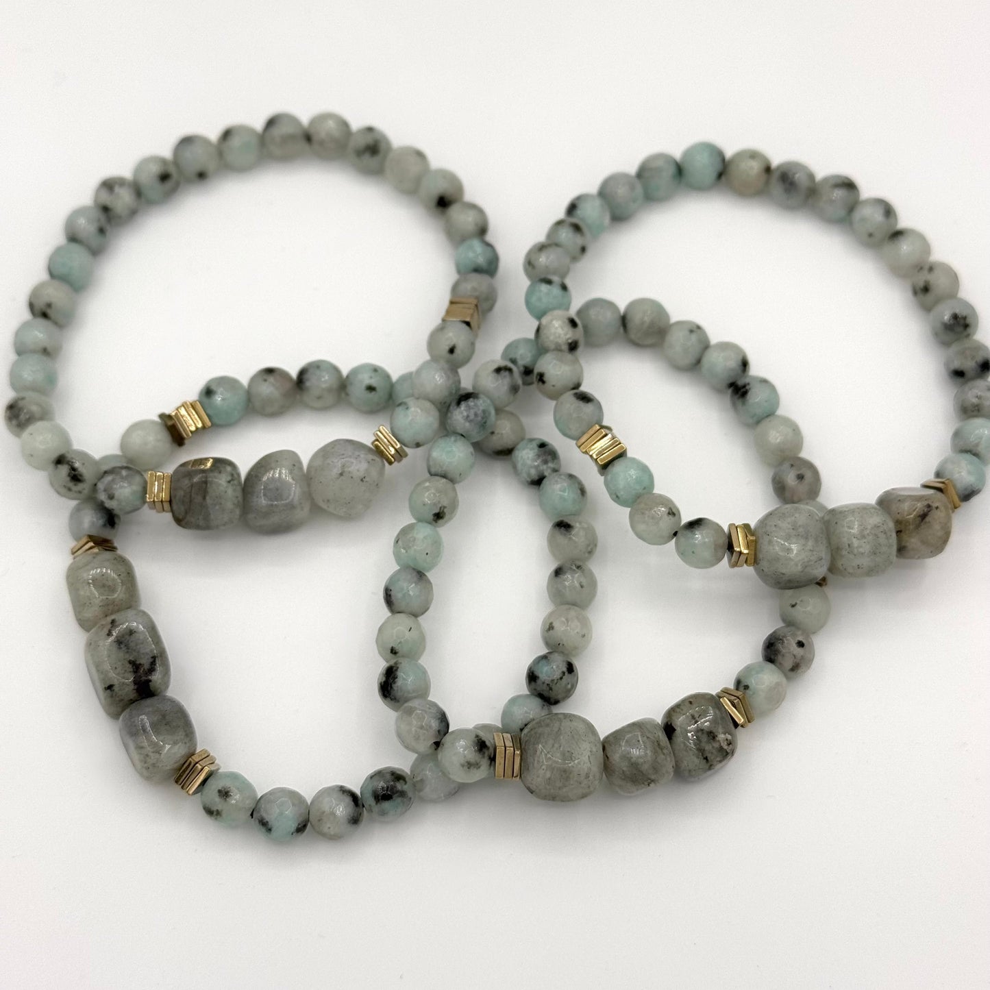 Kiwi Jasper and Labradorite Bracelet