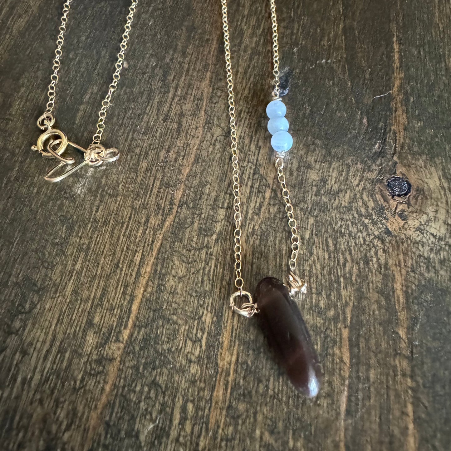 Black Moonstone Gold Filled Necklace