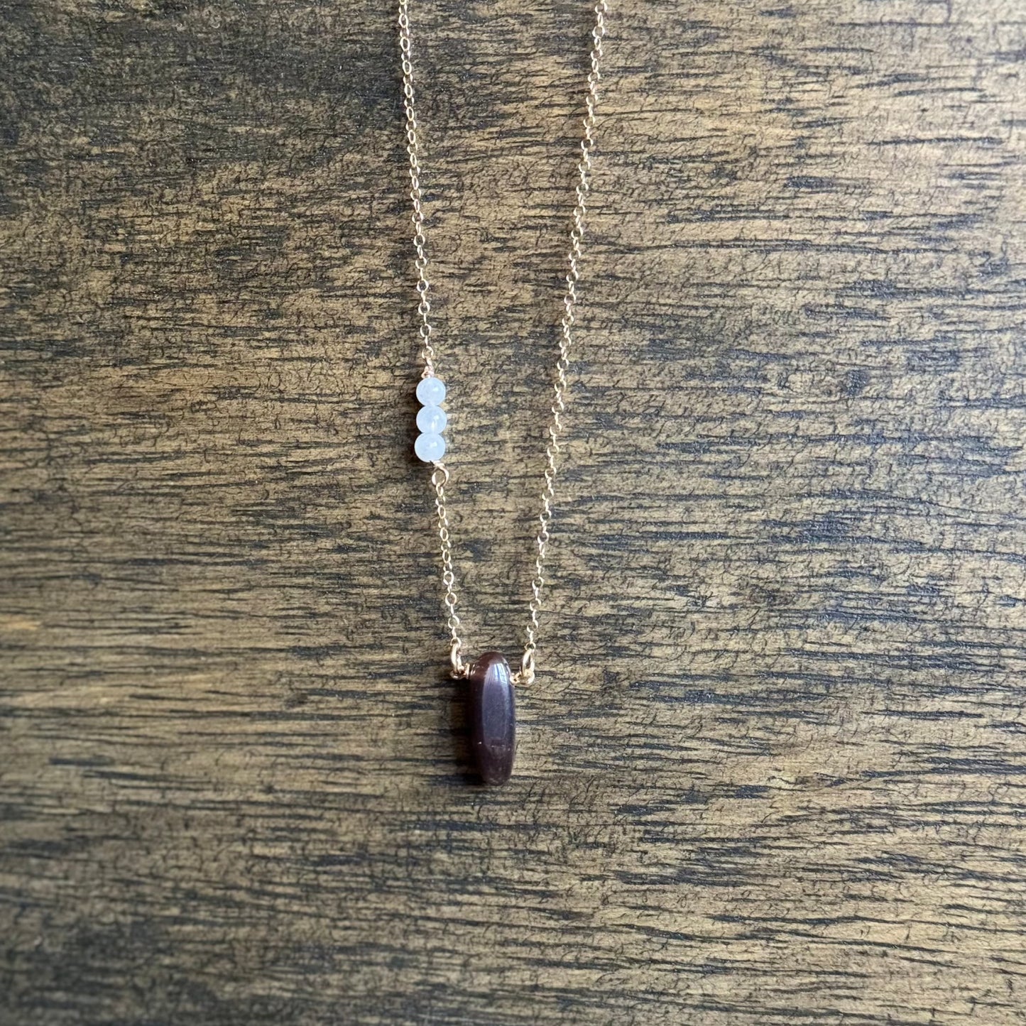 Black Moonstone Gold Filled Necklace