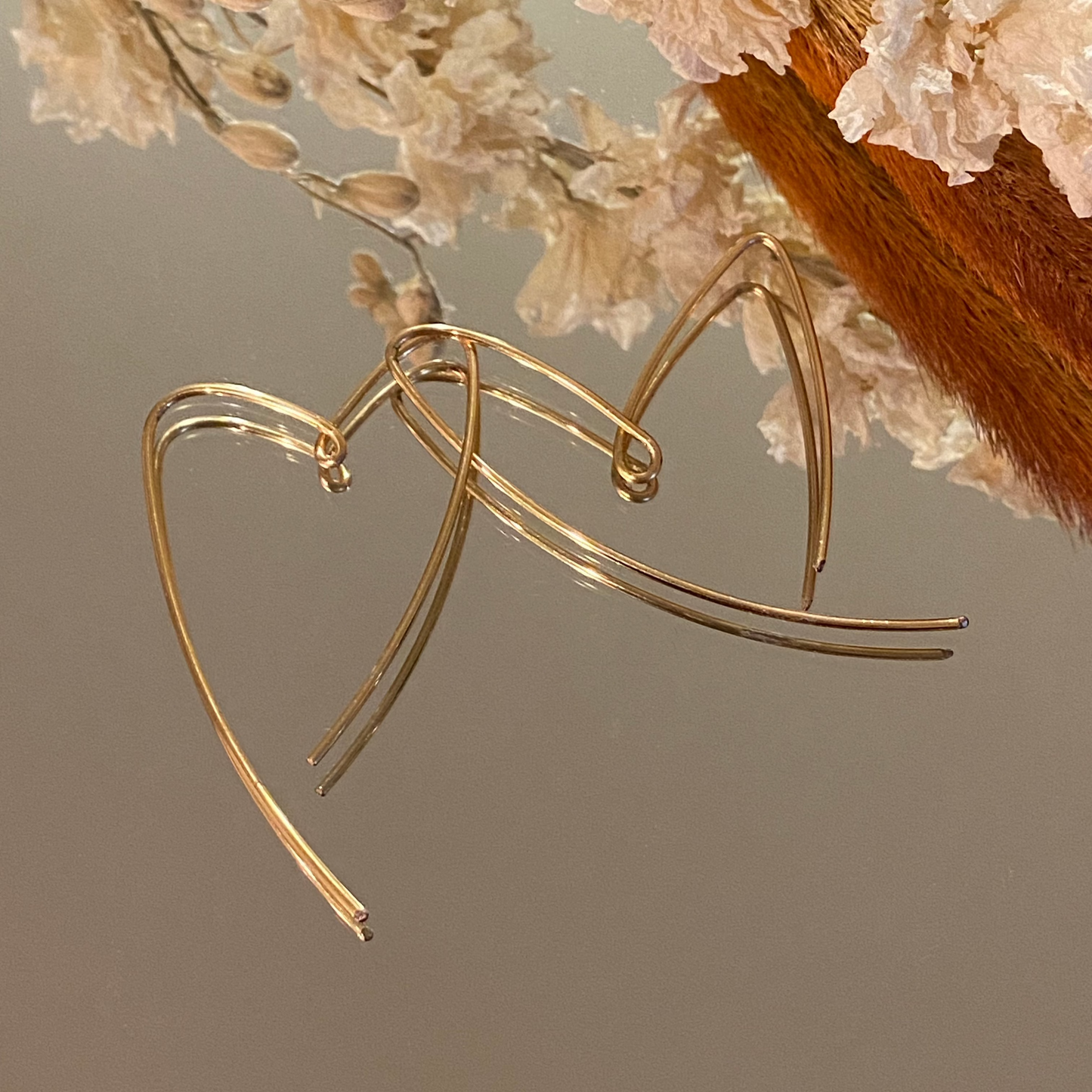 Heart Thread Earrings