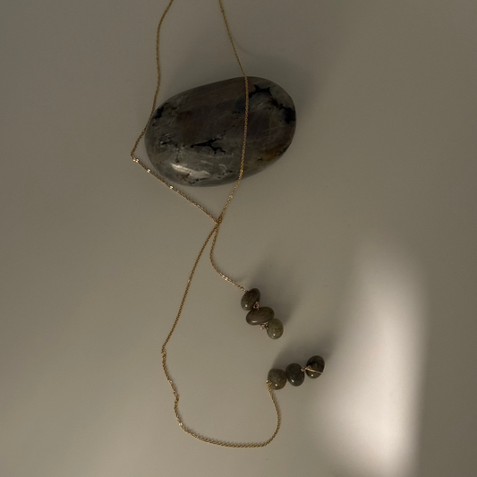 Infinite - Lariat necklace with Labradorite