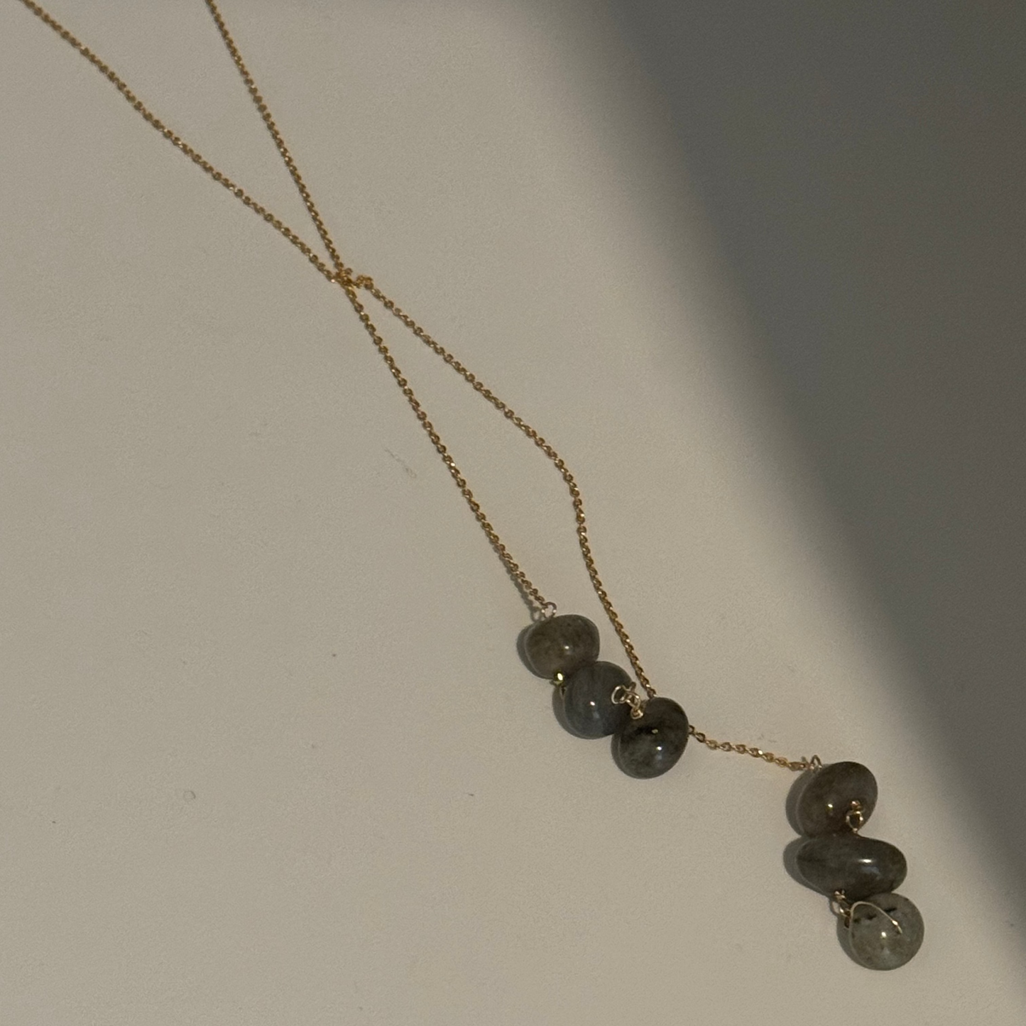 Infinite - Lariat necklace with Labradorite