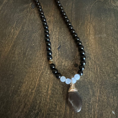 Black Moonstone & Tourmaline