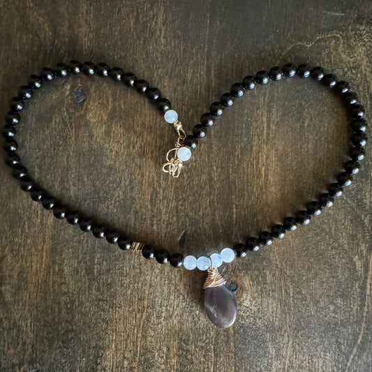 Black Moonstone & Tourmaline