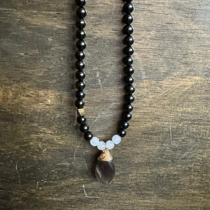 Black Moonstone & Tourmaline