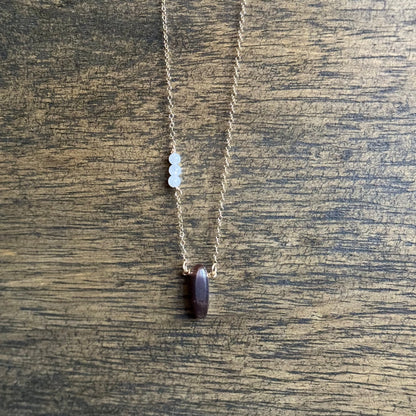 Black Moonstone Gold Filled Necklace