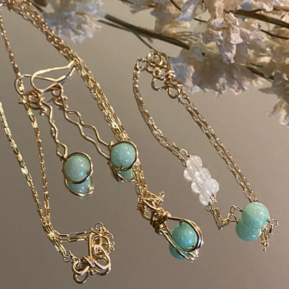Mint Quartz Zig Zag Earrings